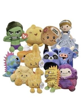 Huge 13pc Plush Lot Bundle Squishmallows Disney Marvel Stuffed Animals Kids Gift